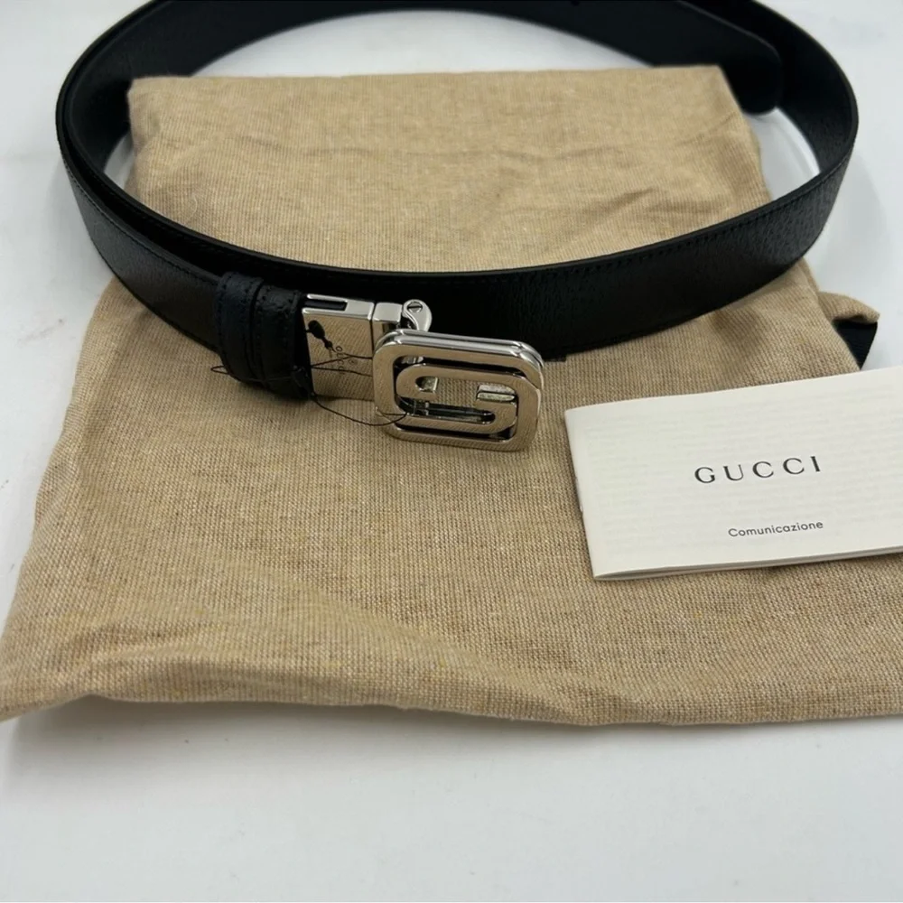Men’s Gucci interlocking G leather belt, 120 cm/46 inch made in Italy